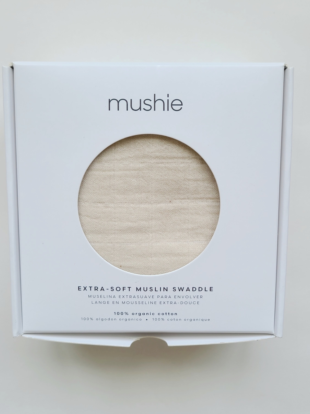 Mushie Cream Muslin Swaddle